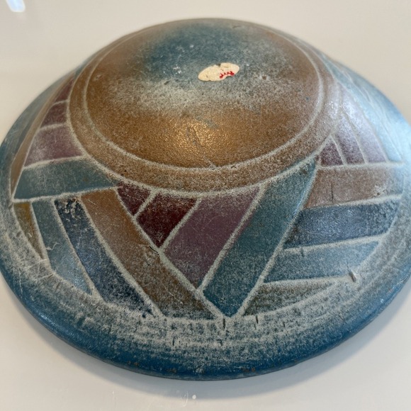 Handmade Pottery Bowl Star Design Decorative Centerpiece Dish - Picture 8 of 11